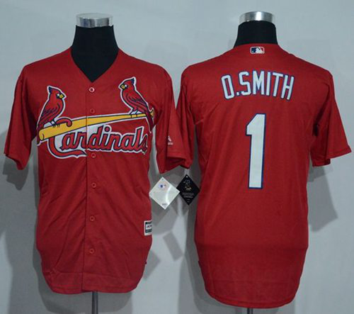 St. Louis Cardinals #1 Ozzie Smith Red New Cool Base Stitched MLB Jersey