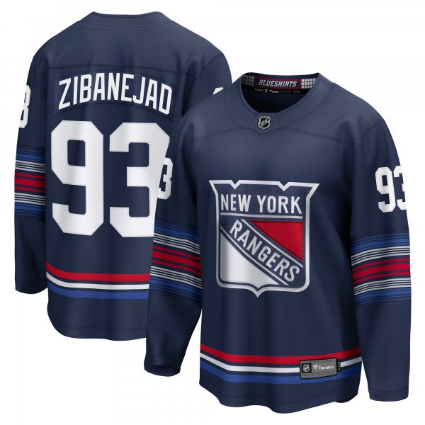 Men's New York Rangers #93 Mika Zibanejad Navy Alternate Premier Breakaway Player Jersey