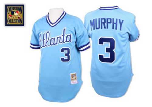 Mitchell And Ness 1982 Atlanta Braves #3 Dale Murphy Light Blue Stitched MLB Jersey