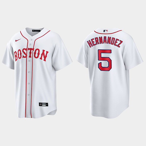 Men's Boston Red Sox #5 Enrique Hernandez 2021 Patriots' Day Cool Base MLB Jersey - White