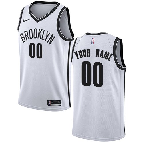 Men's Nike Nets Personalized Swingman White NBA Association Edition Jersey