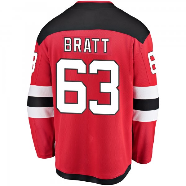 Men's New Jersey Devils Jesper Bratt Fanatics Red Home Breakaway Player Jersey