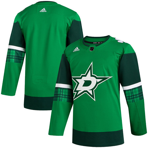 Dallas Stars Blank Men's Adidas 2020 St. Patrick's Day Stitched NHL Jersey Green.jpg