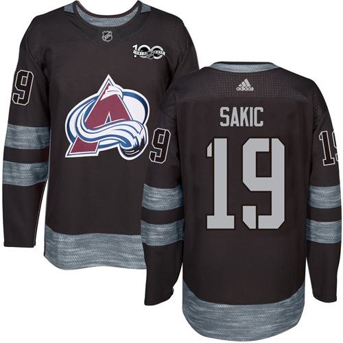 Adidas Colorado Avalanche #19 Joe Sakic Black 1917-2017 100th Anniversary Stitched NHL Jersey