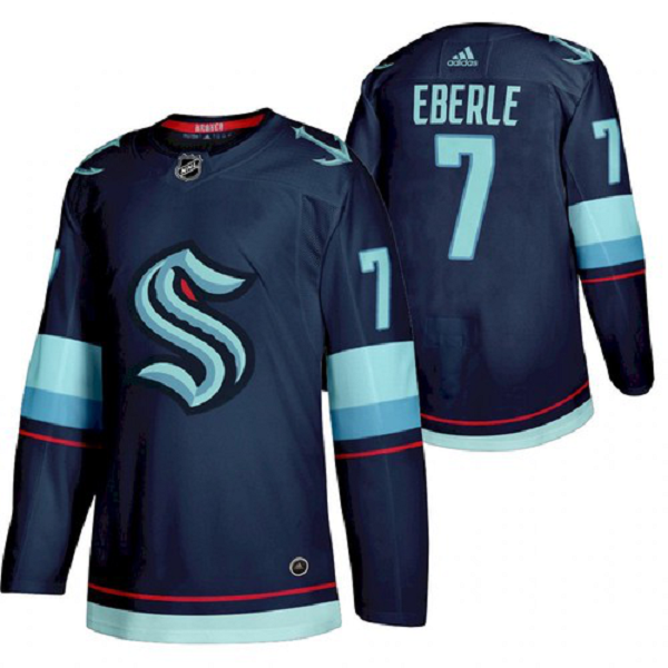 Men's Seattle #7 Kraken Jordan Eberle 2022 Home Navy Jersey