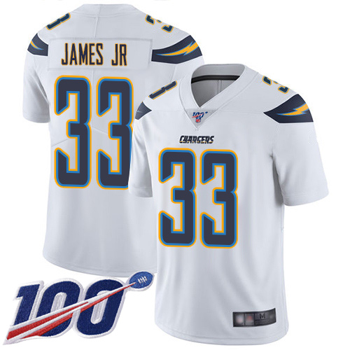 Los Angeles Chargers #33 Derwin James Jr White Men's Stitched NFL 100th Season Vapor Limited Jersey