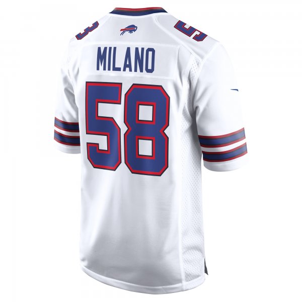 Men's Buffalo Bills Matt Milano Nike White Away Game Player Jersey