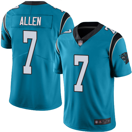 Carolina Panthers #7 Kyle Allen Blue Men's Stitched NFL Limited Rush Jersey