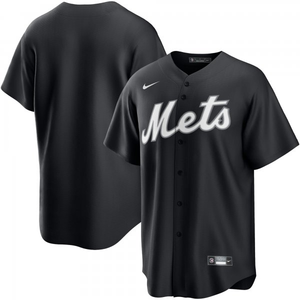 Men's New York Mets Nike Black/White Official Replica Jersey