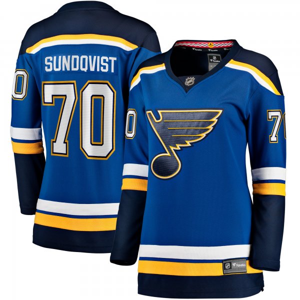 Women's St. Louis Blues Oskar Sundqvist Fanatics Blue Home Breakaway Player Jersey