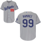 Men's Los Angeles Dodgers #99 Manny Ramirez Majestic Grey Cool Base MLB Jersey