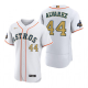 Men's Houston Astros MLB #44 Yordan Alvarez White 2023 Gold Collection Flex Base Nike Jersey