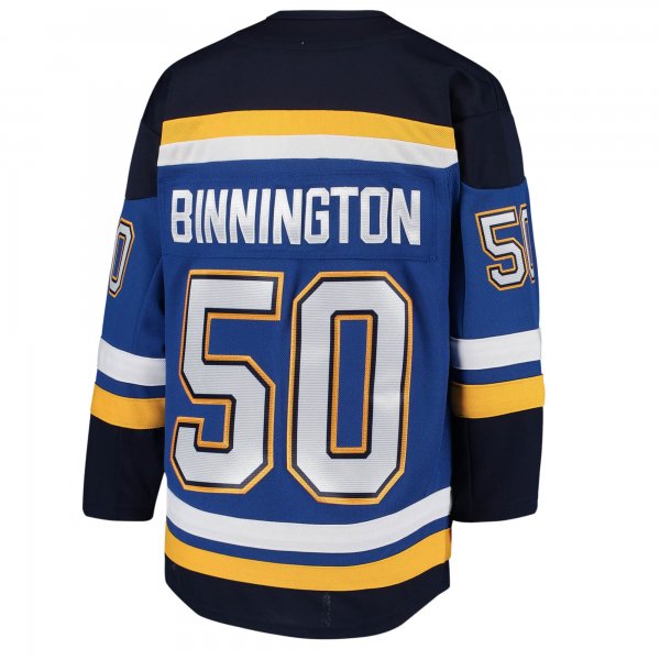 Youth St. Louis Blues Jordan Binnington Blue Home Premier Player Jersey