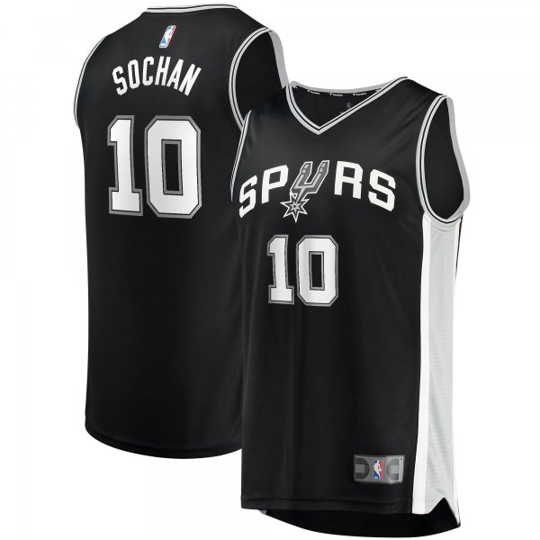 Youth San Antonio Spurs Jeremy Sochan Fanatics Black 2022 NBA Draft First Round Pick Fast Break Replica Jersey - Icon Edition