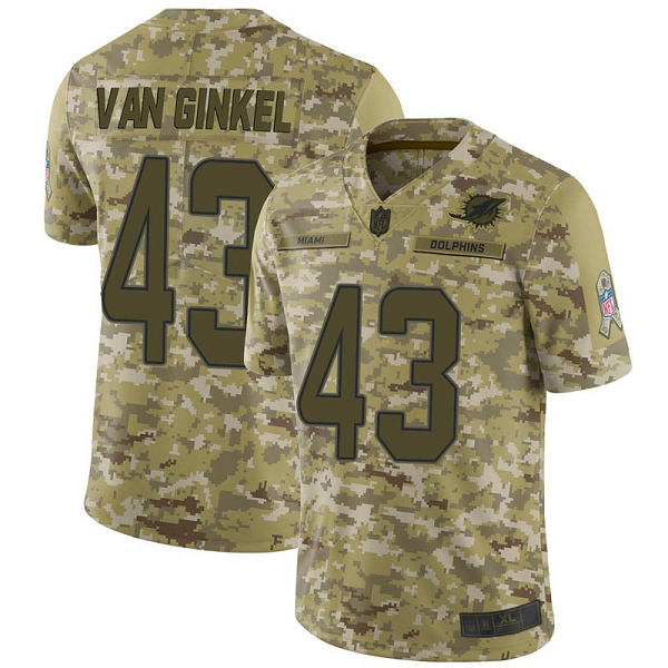 Men's Nike Miami Dolphins #43 Andrew Van Ginkel Camo Limited 2018 Salute to Service Jersey