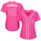 Los Angeles Dodgers #42 Jackie Robinson Pink Fashion Women's Stitched MLB Jersey