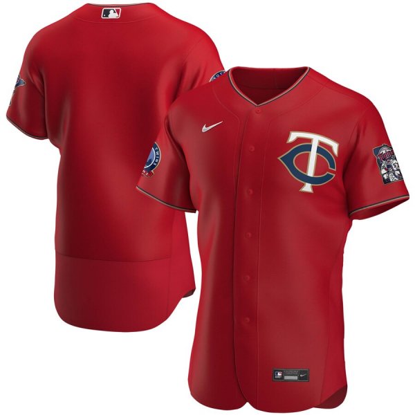 Men's Nike Minnesota Twins Blank Red Alternate 2020 60th Season Team MLB Jersey