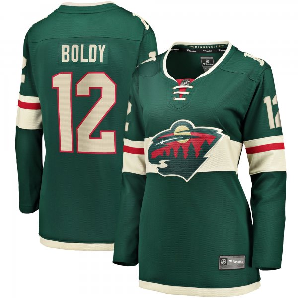 Women's Minnesota Wild Matthew Boldy Fanatics Green Home Breakaway Player Jersey