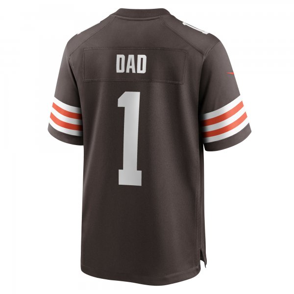 Men's Cleveland Browns Number 1 Dad Nike Brown Game Jersey